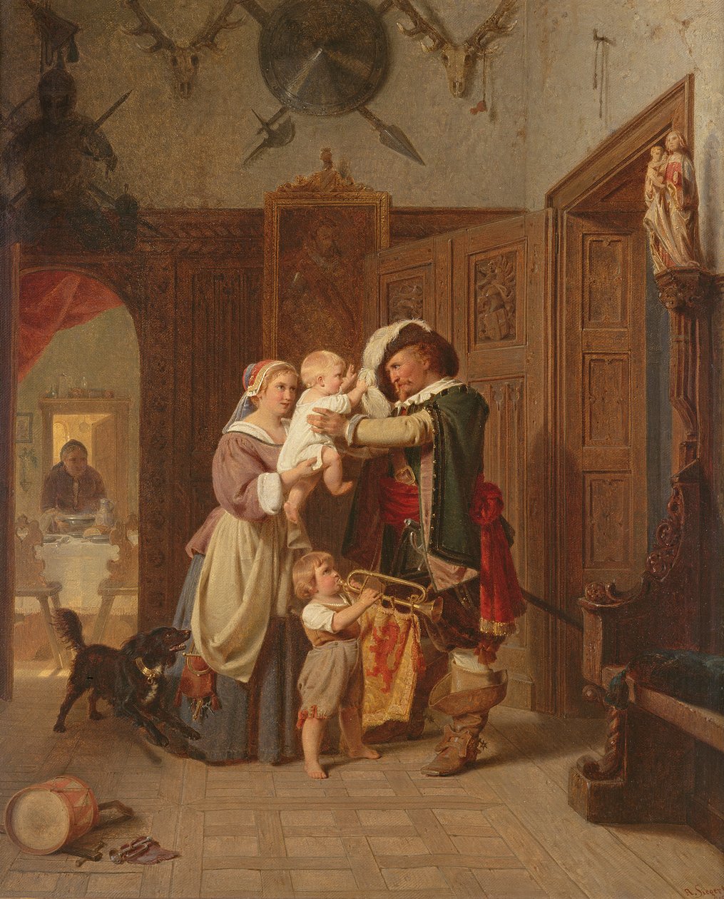 Kavaljerens återkomst, 1855 av August Friedrich Siegert