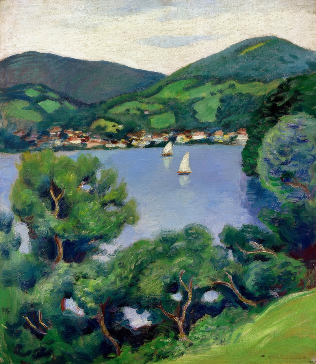 Utsikt från Tegernsee av August Macke