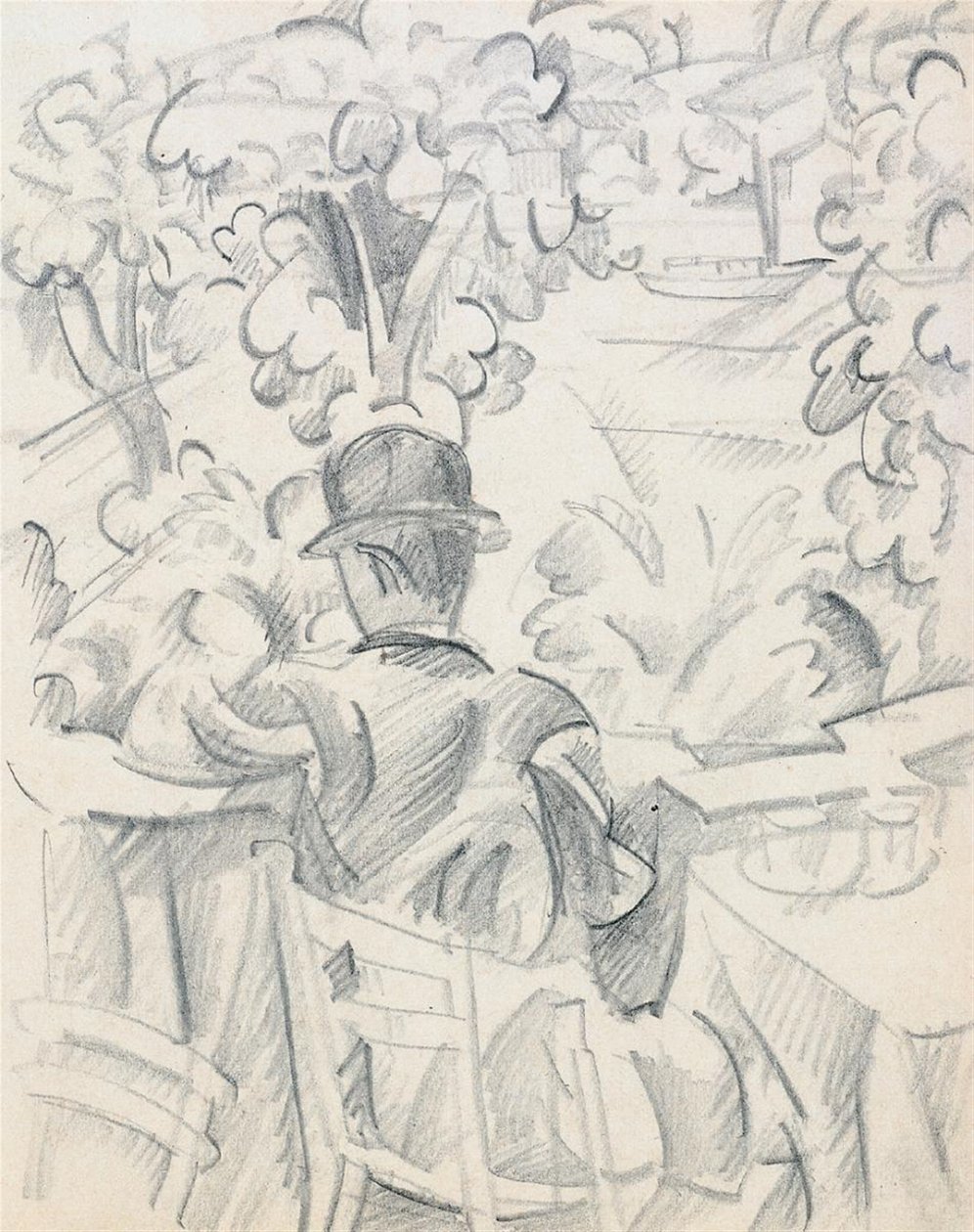 Café på flodbanken av August Macke