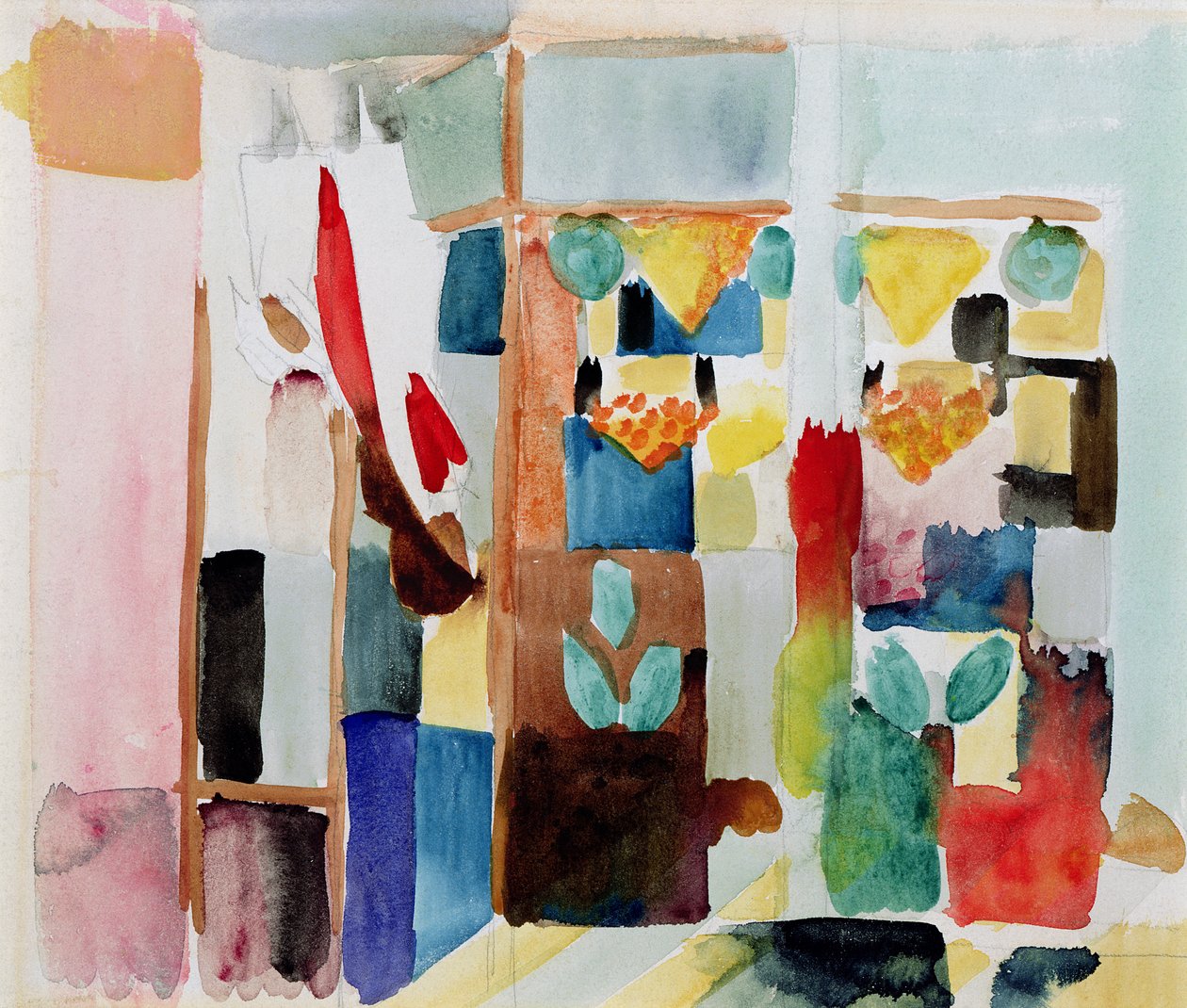 Barn hos grönsakshandlaren I, 1913 (akvarell på papper) av August Macke