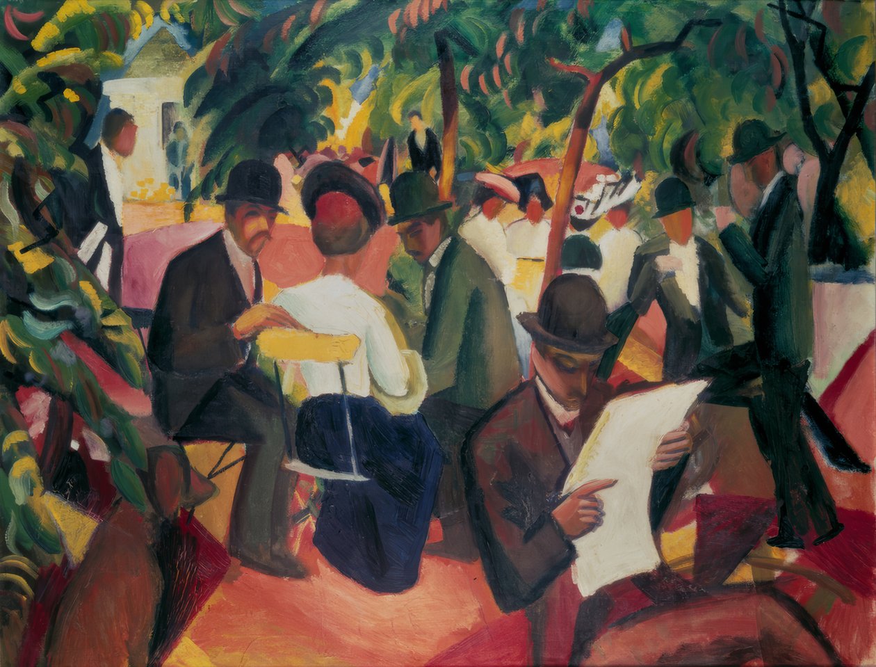 Trädgårdsrestaurang av August Macke