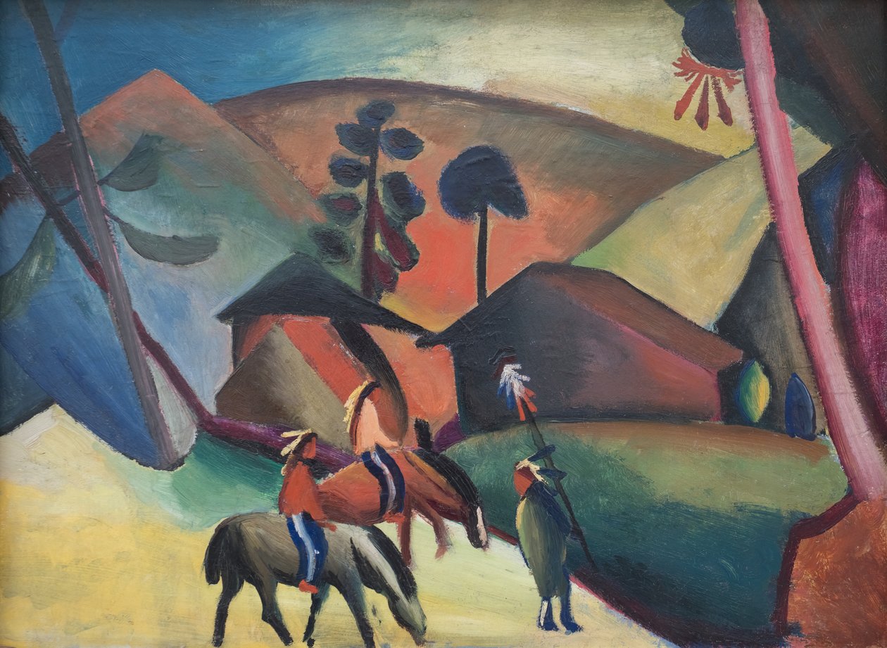 Indianer på hästar av August Macke