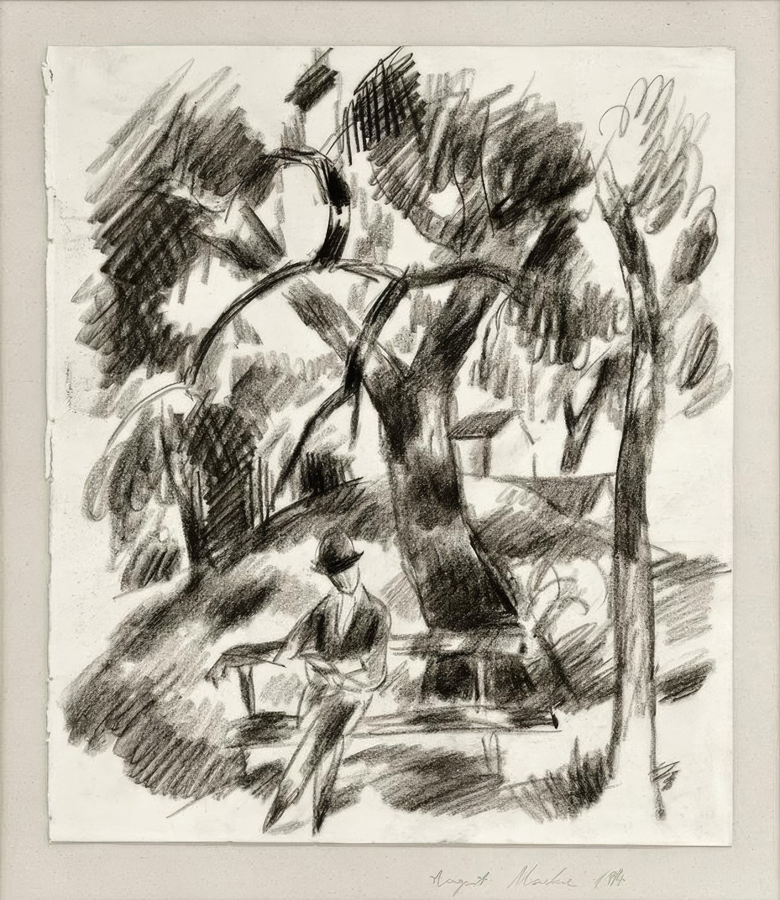 Läsa mannen i parken av August Macke