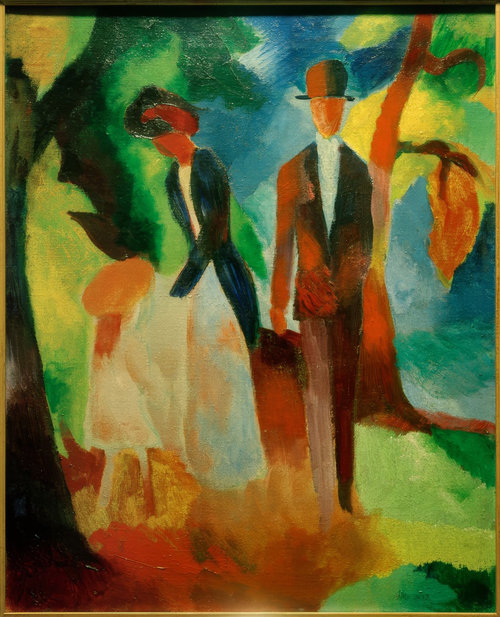Människor vid den blå sjön av August Macke
