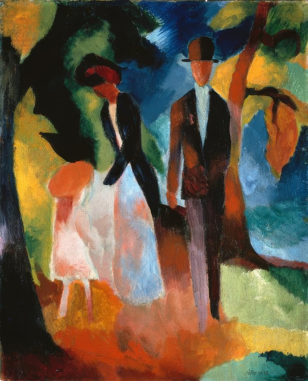 Människor vid den blå sjön av August Macke