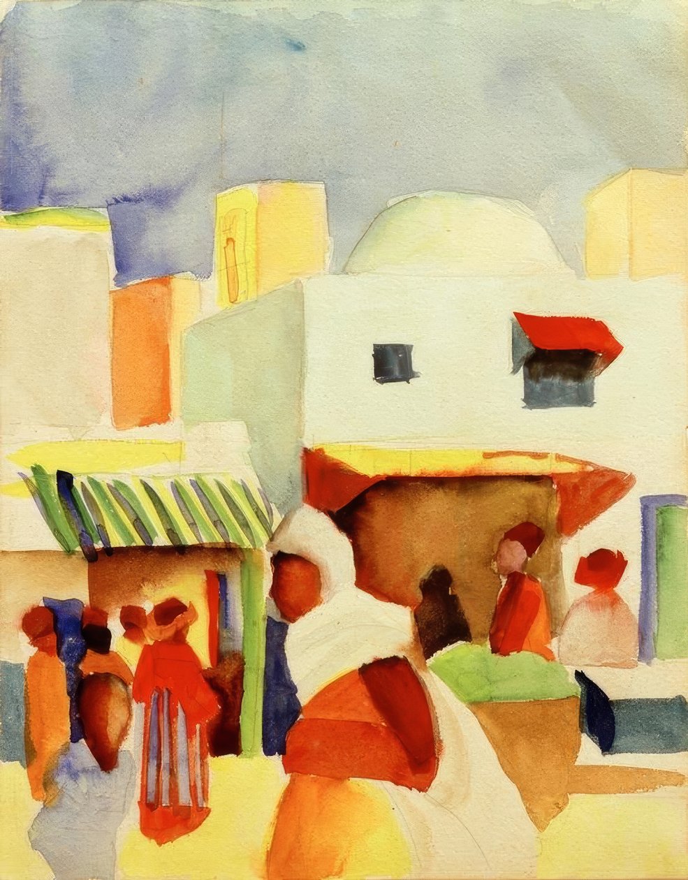 Marknad i Tunis I av August Macke