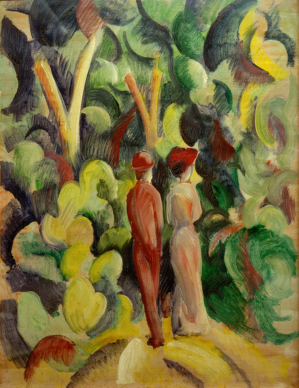 Par på skogsstigen av August Macke