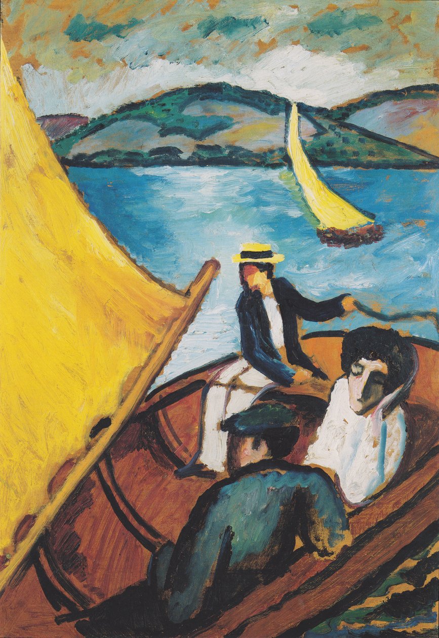 Segelbåt på Tegernsee av August Macke