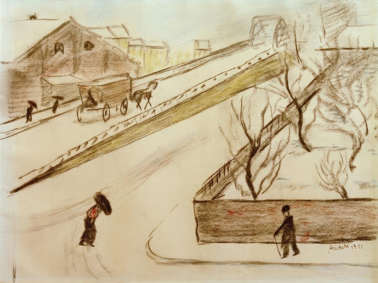Gatuhörn i snön av August Macke