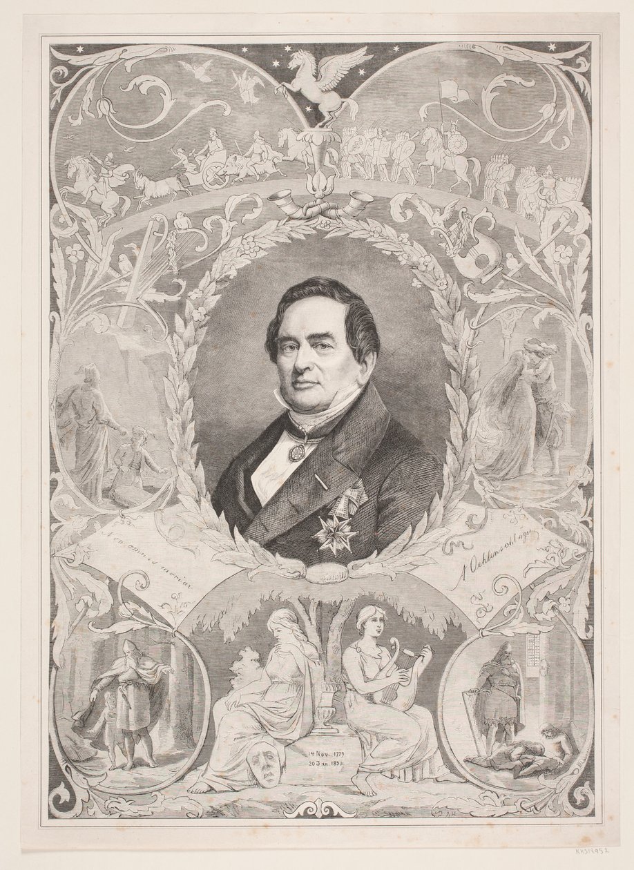 Adam Oehlenschlager. Minnesblad av August Edward Adolf Heimburger