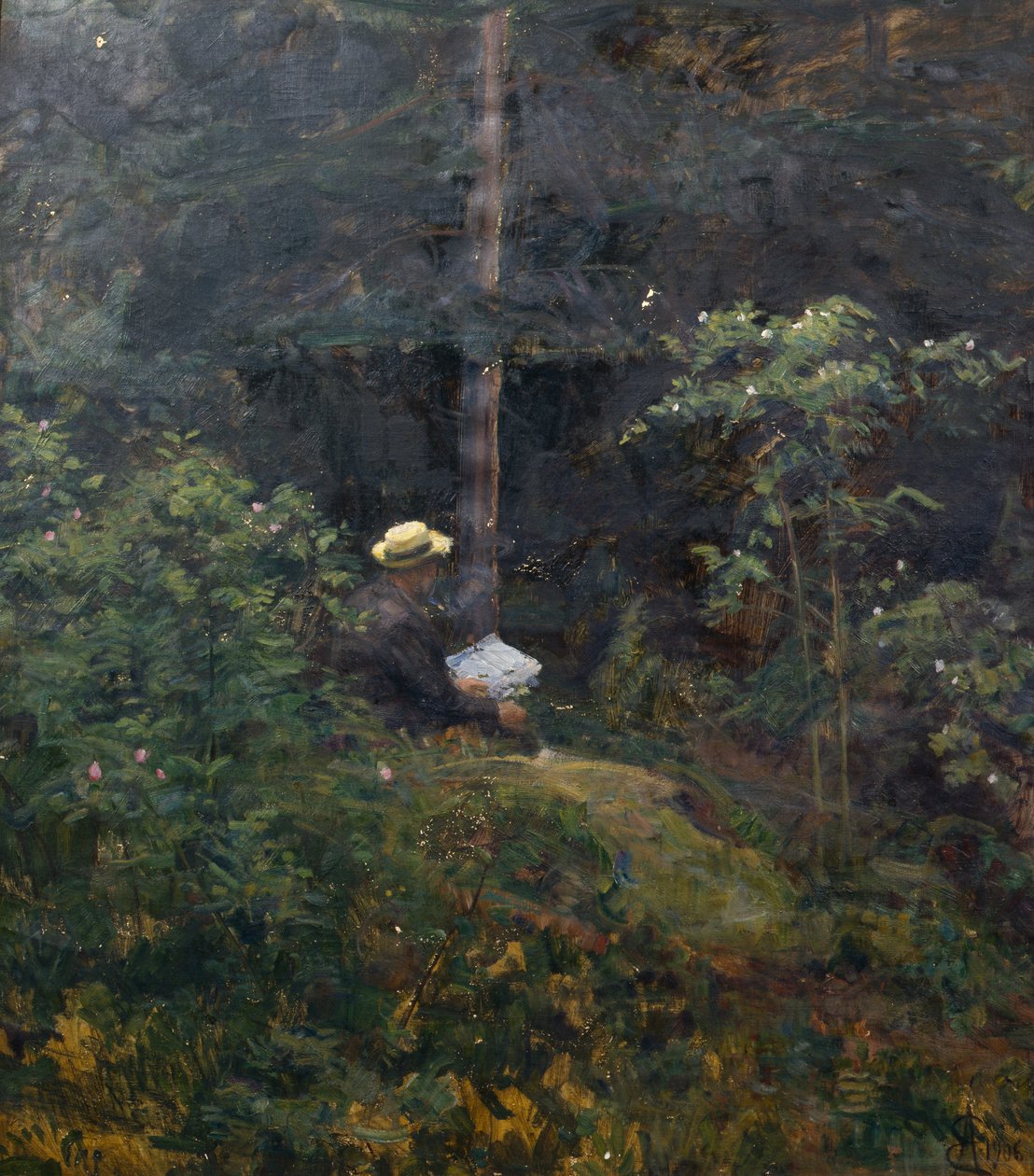 Skogsinteriör av August Eiebakke