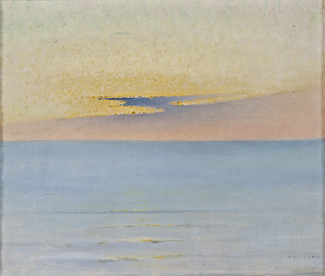 Hav i solnedgången av August Hagborg