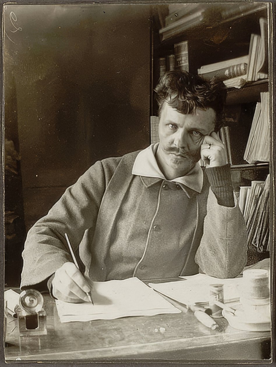 Självporträtt. 1886 av August Johan Strindberg