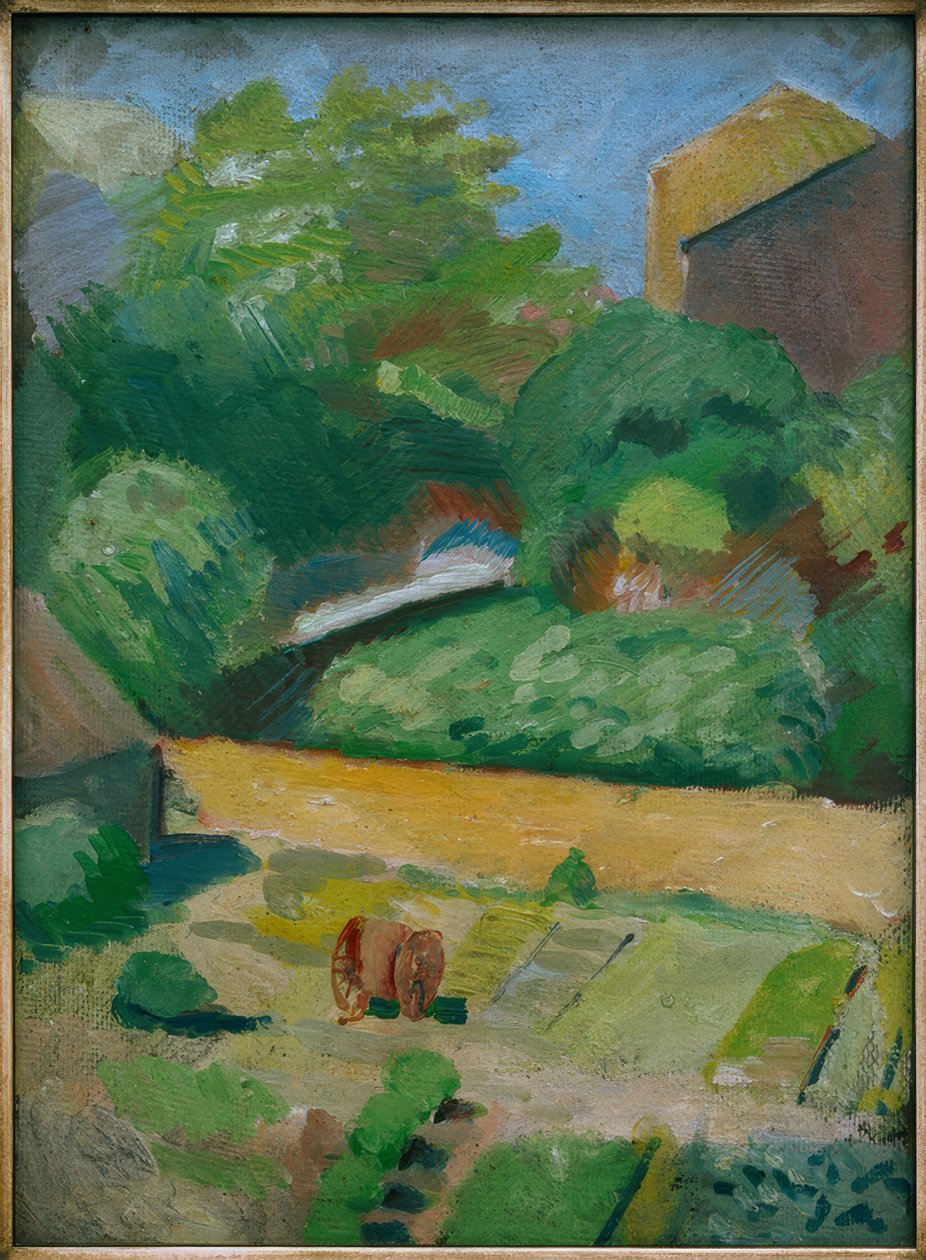 Utsikt över den närliggande trädgården (Bonn) av August Macke