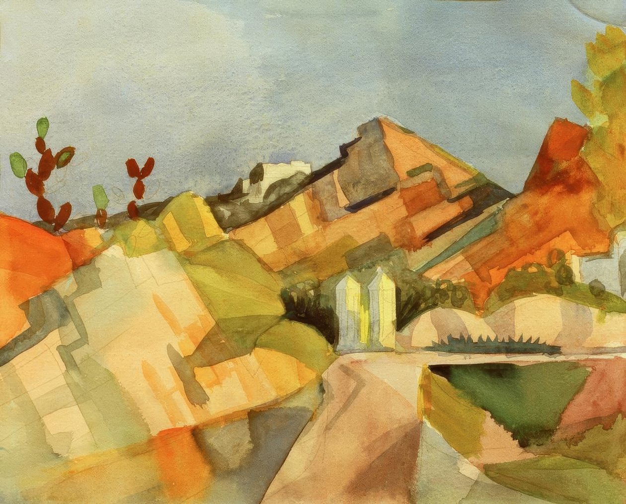 Stenigt landskap av August Macke