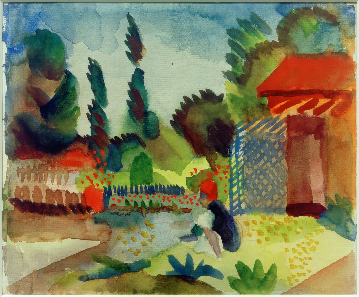 Trädgårdsskjul av August Macke