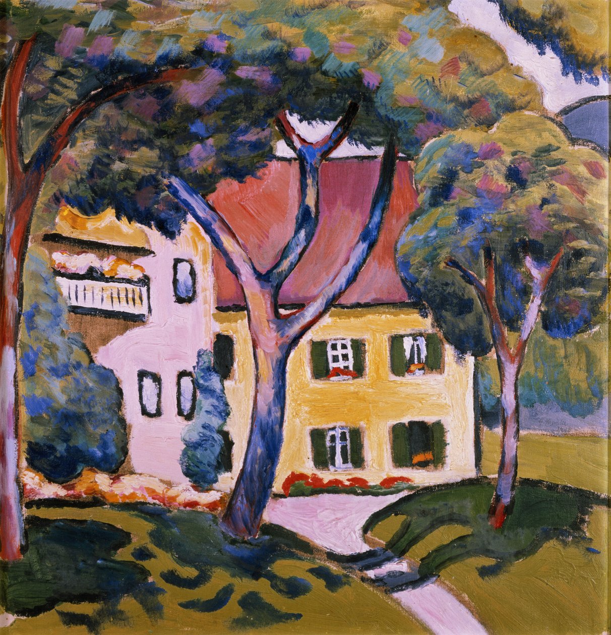 Hus i ett landskap av August Macke
