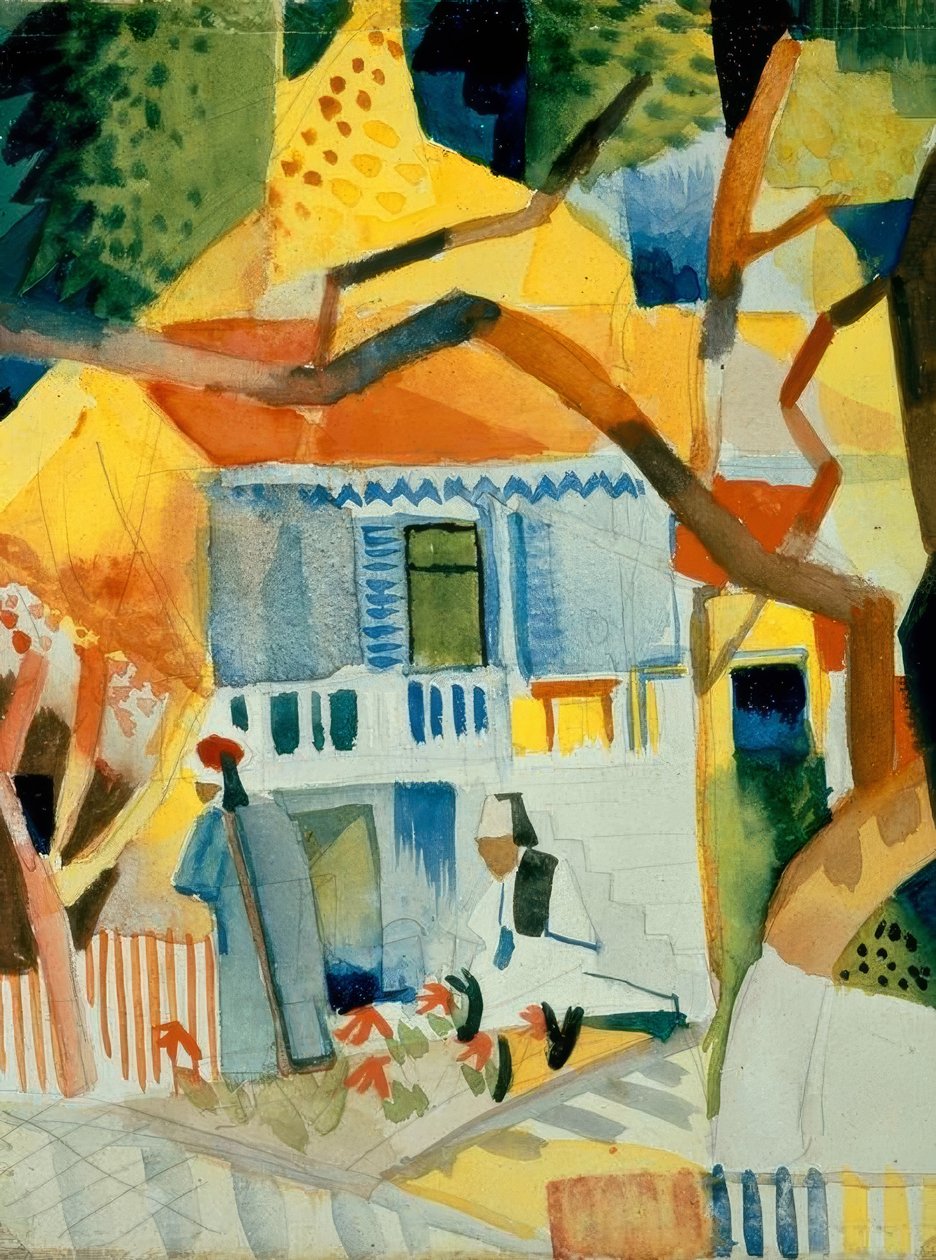 Innergården till lanthuset i St. Germain av August Macke