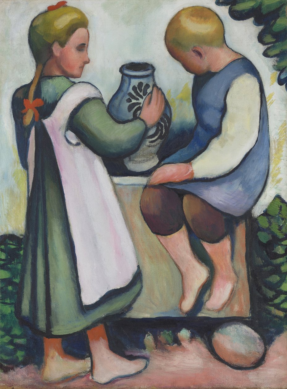 Barn vid fontänen II av August Macke