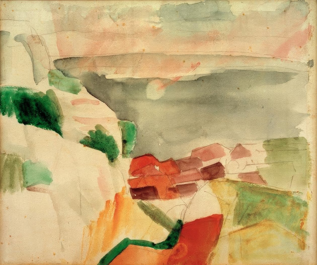 Landskap från sjön Murten av August Macke