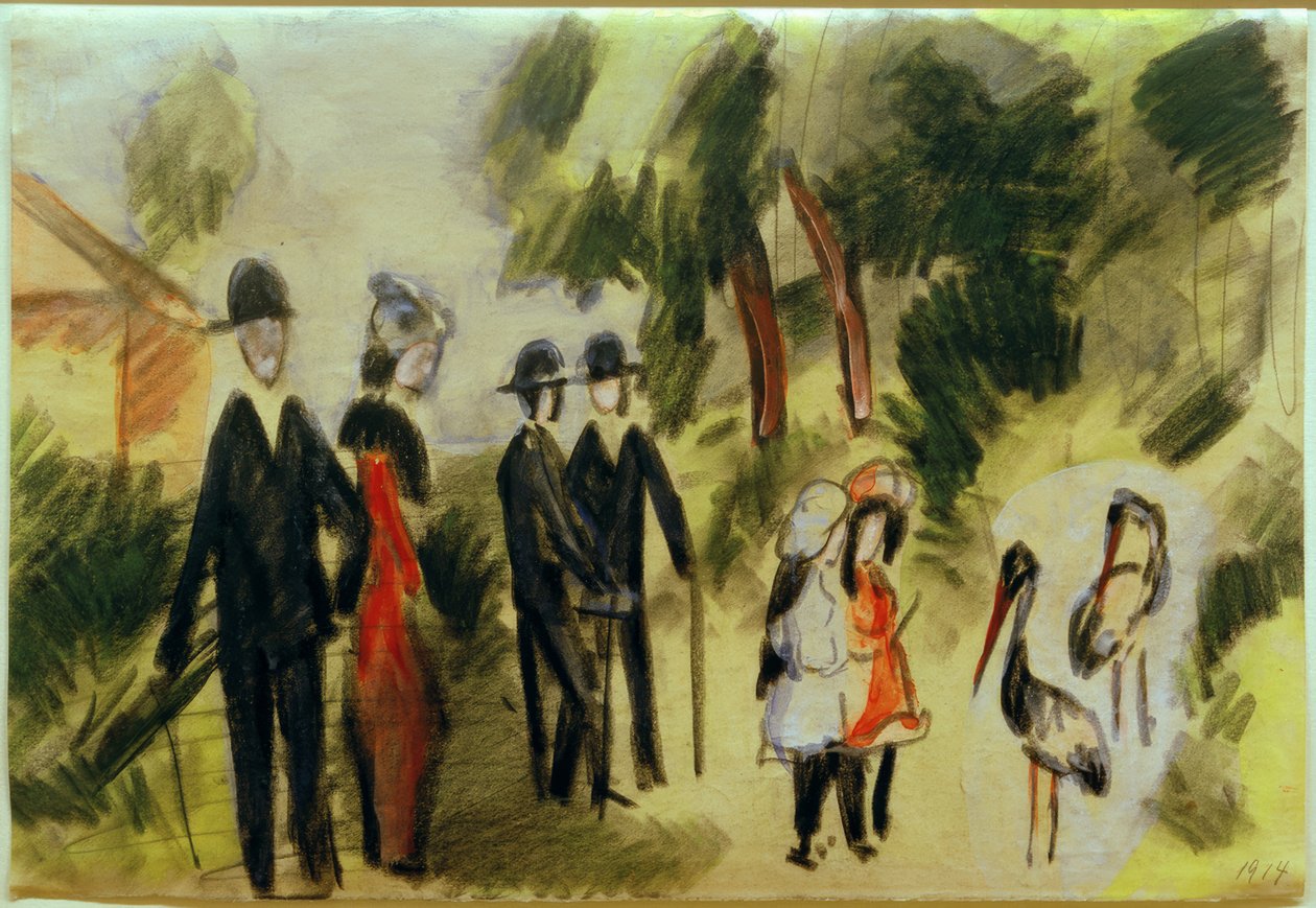 Människor vid hägren av August Macke