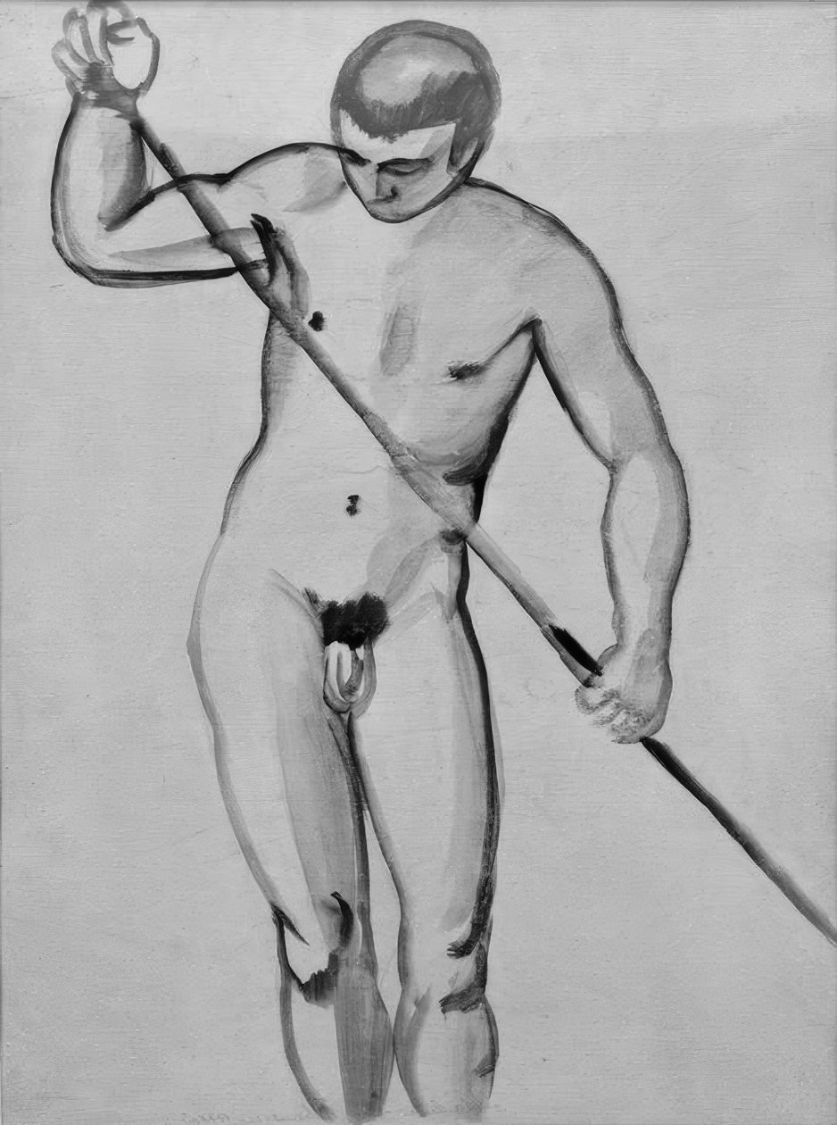 Naken man (färjeman) av August Macke