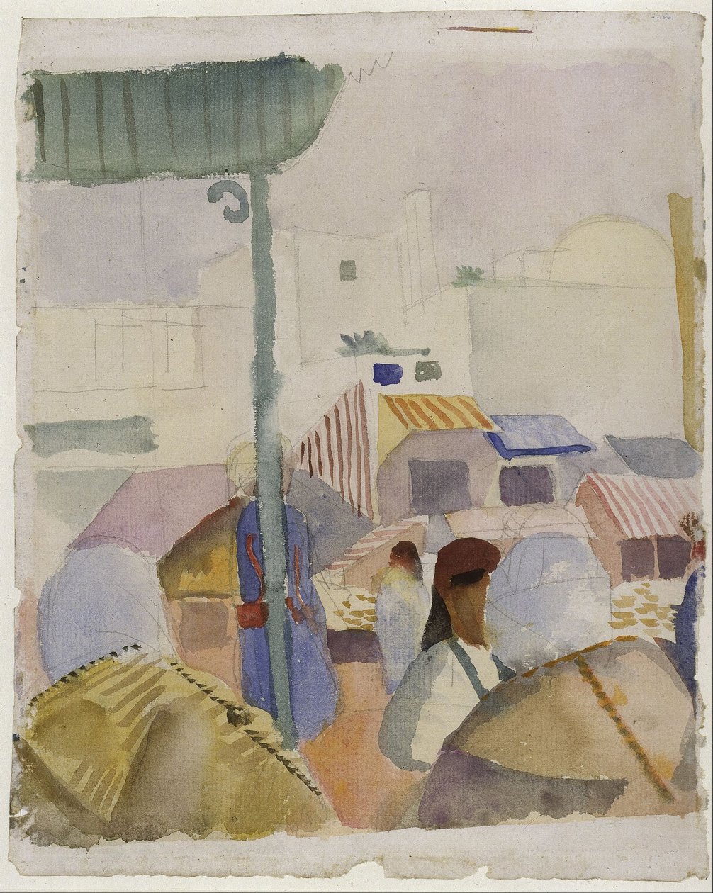 Marknad i Tunis II av August Macke