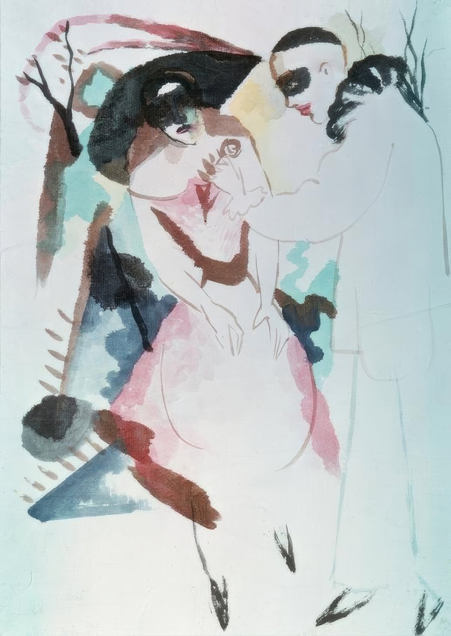 Pjerrot och dam av August Macke