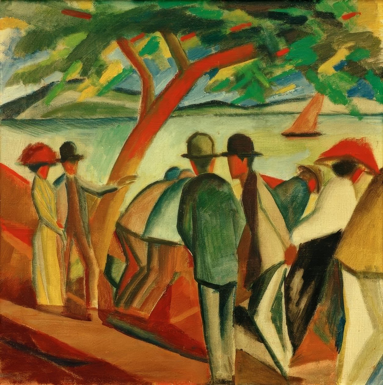 Vandrare på sjön av August Macke