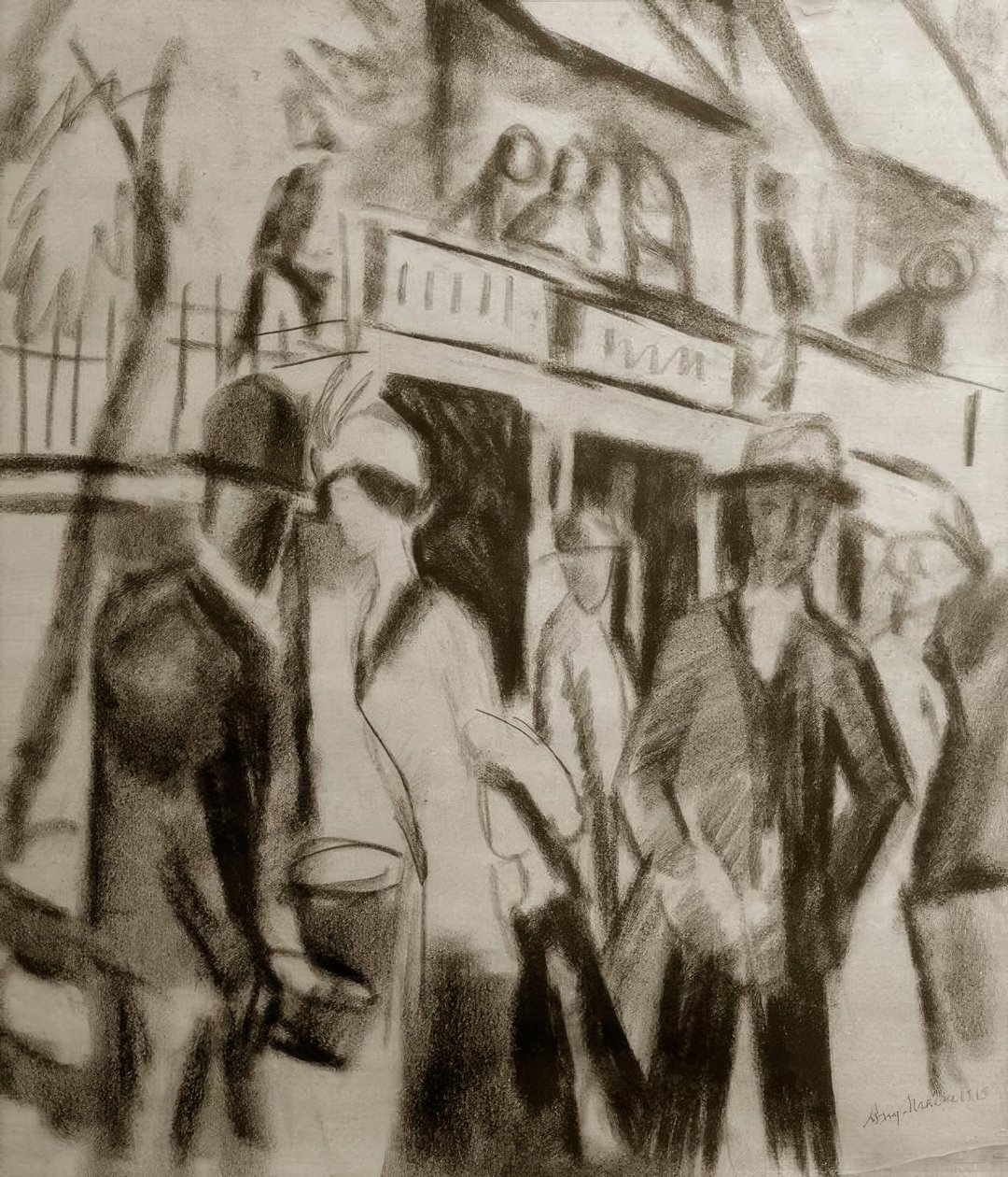 Vandrare på gatan av August Macke