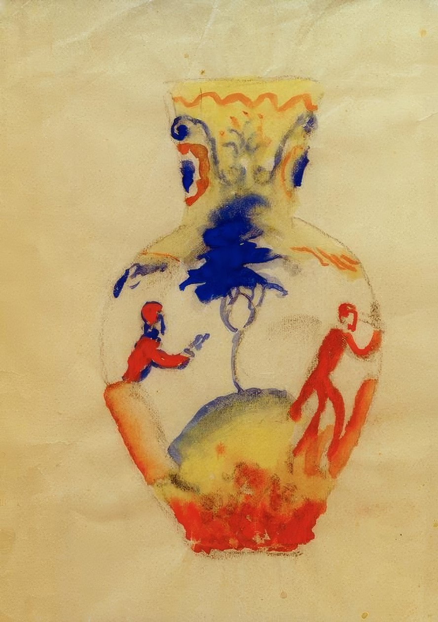 Vas med två figurer av August Macke