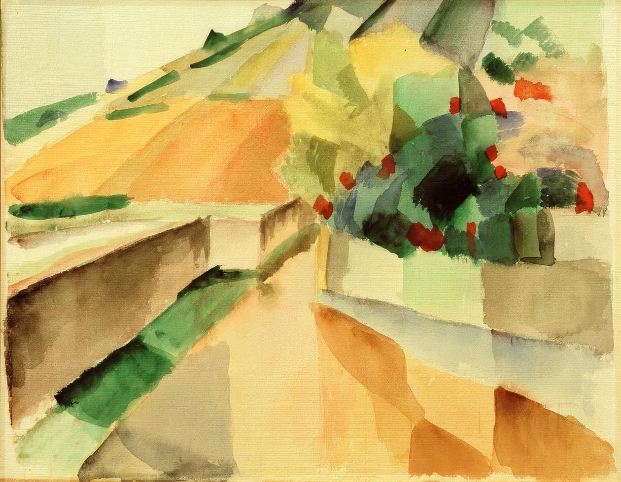 Vingårdar vid sjön Murten av August Macke