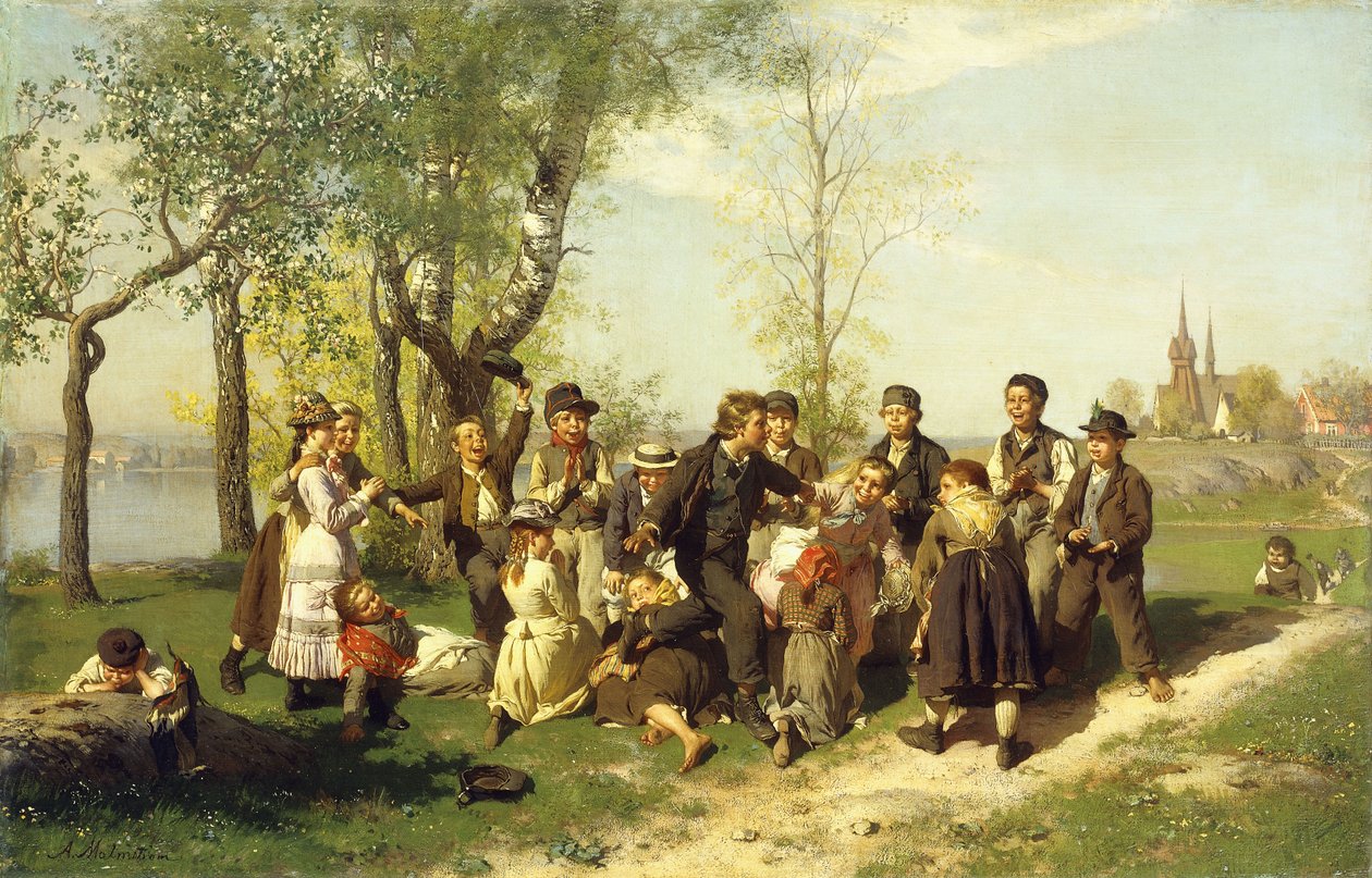 Barn som leker, av August Malmström