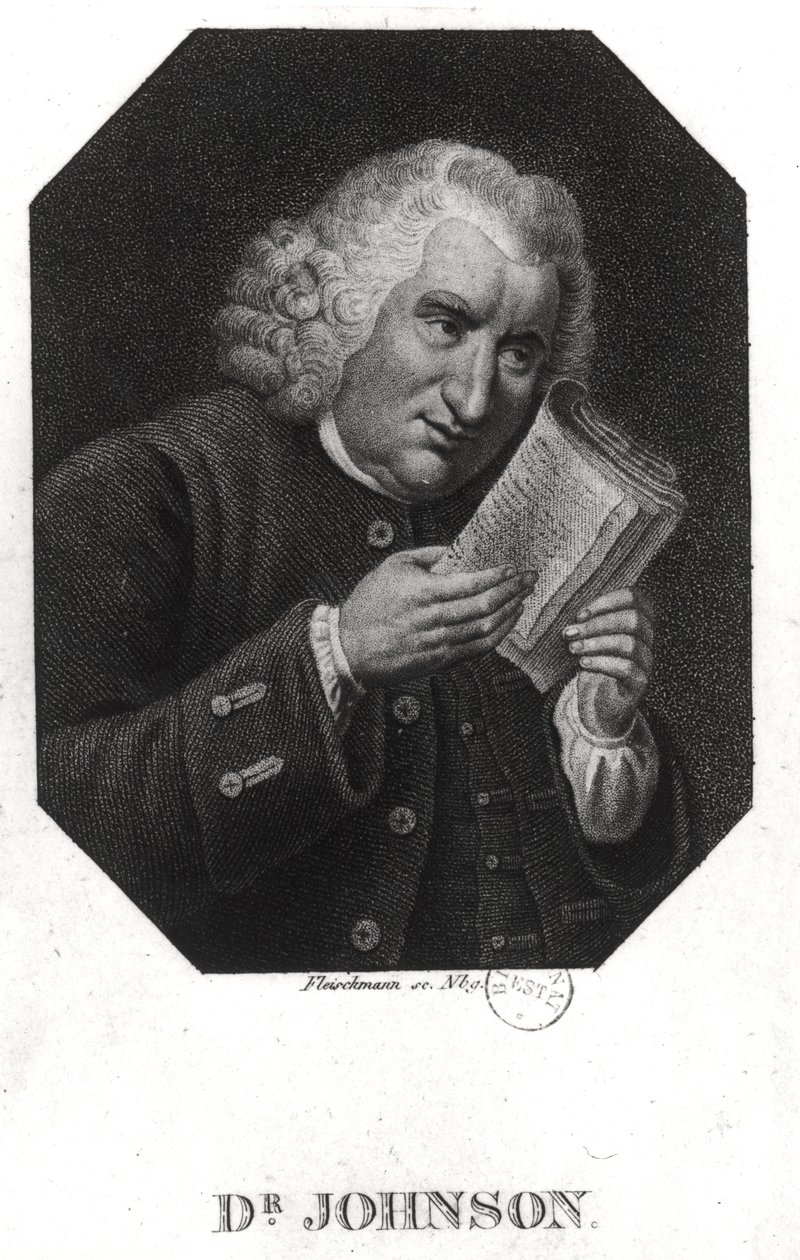Dr. Samuel Johnson (1709-84) av Auguste Christian Fleischmann