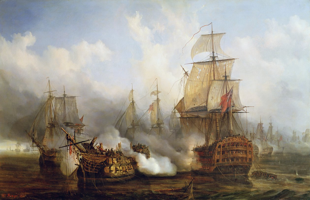 The Redoutable i Trafalgar, 21. oktober 1805 swed av Auguste Etienne Francois Mayer