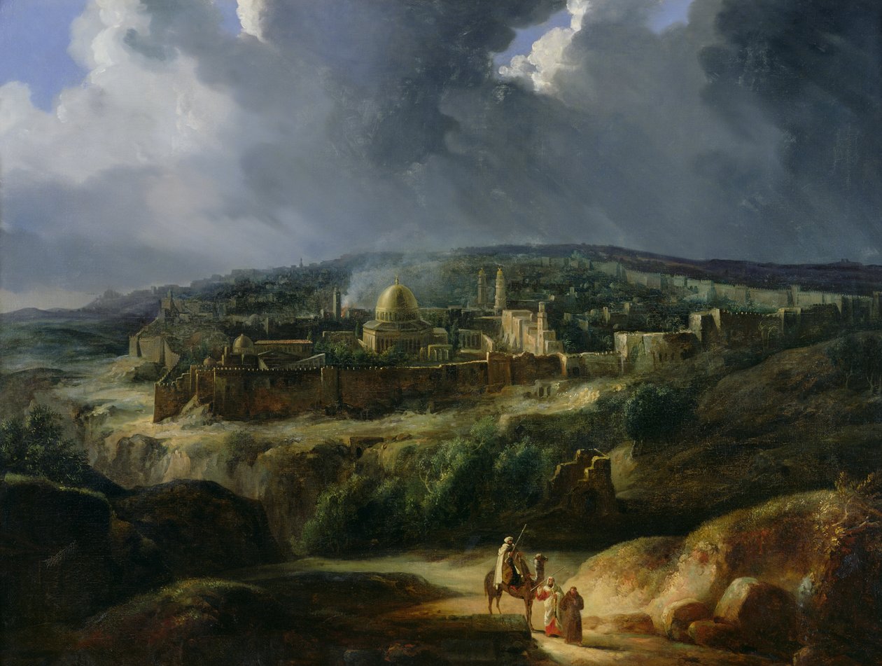 Utsikt över Jerusalem från Josafats dal, 1825 av Auguste Forbin