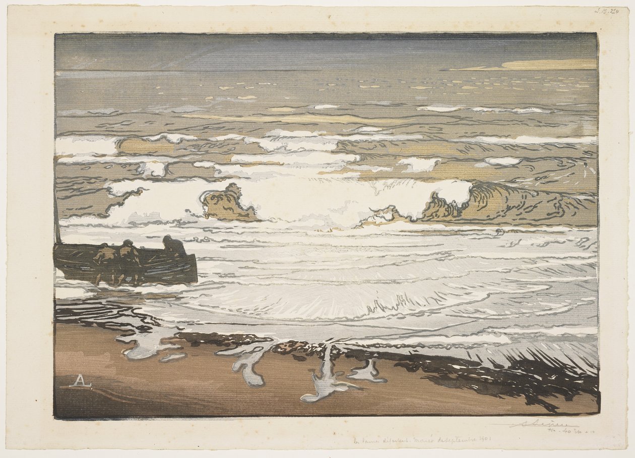 Vågorna bryter, septembervatten, 1901 av Auguste Louis Lepère