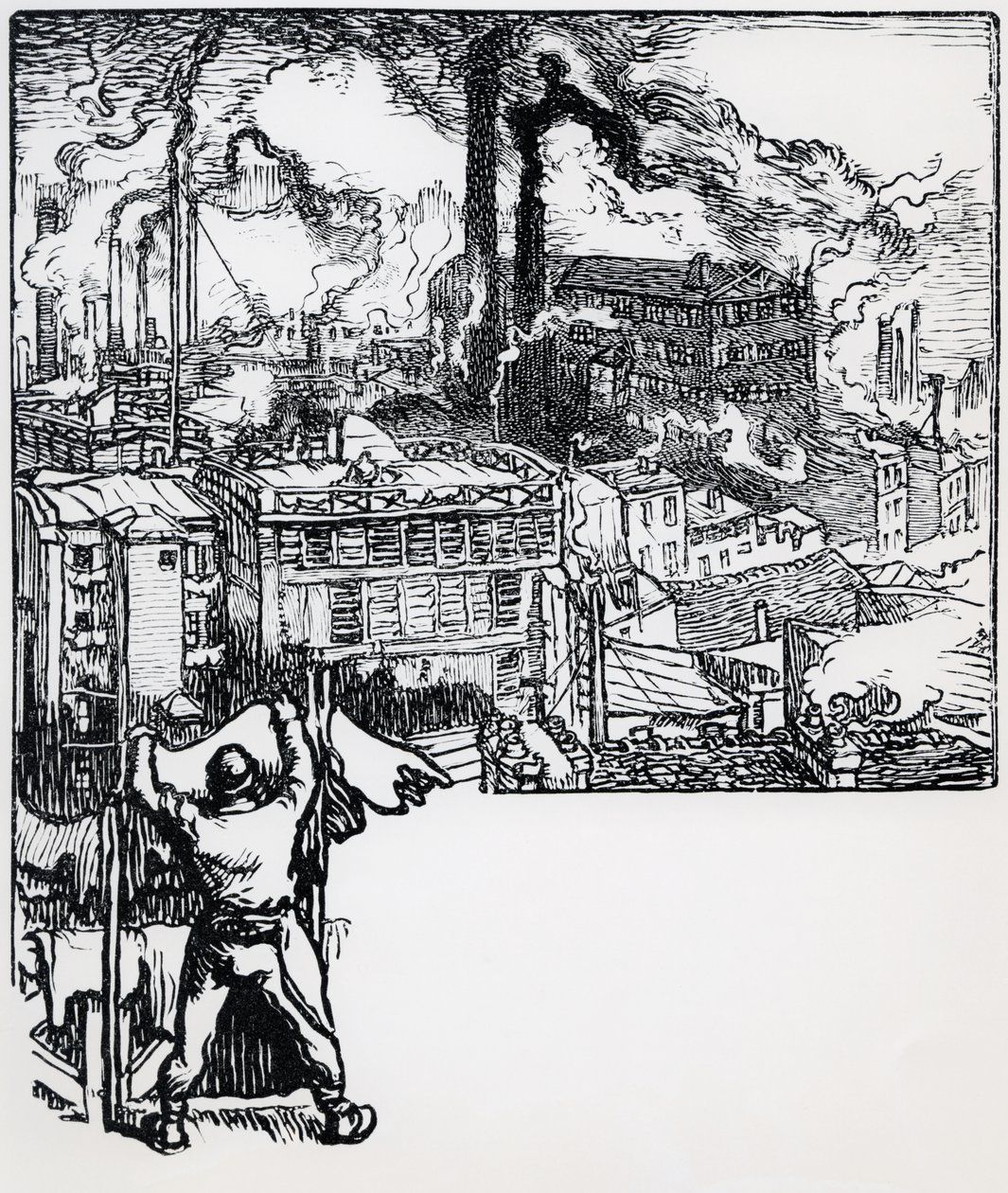 Kvarteret Gobelins, från "La Bievre, Les Gobelins, Saint-Severin" av J.K. Huysmans, Paris 1901. av Auguste Louis Lepère