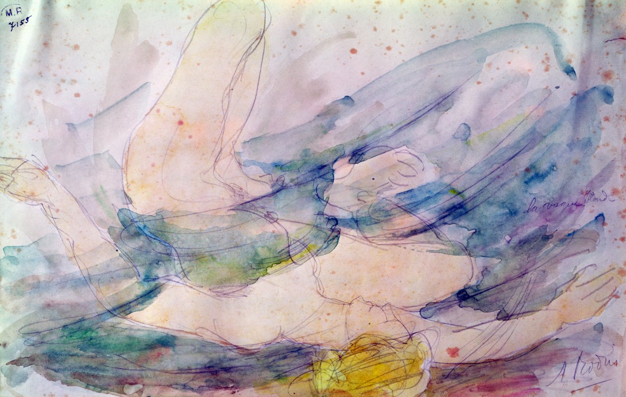 The Blonde Wave (akvarell på papper) av Auguste Rodin