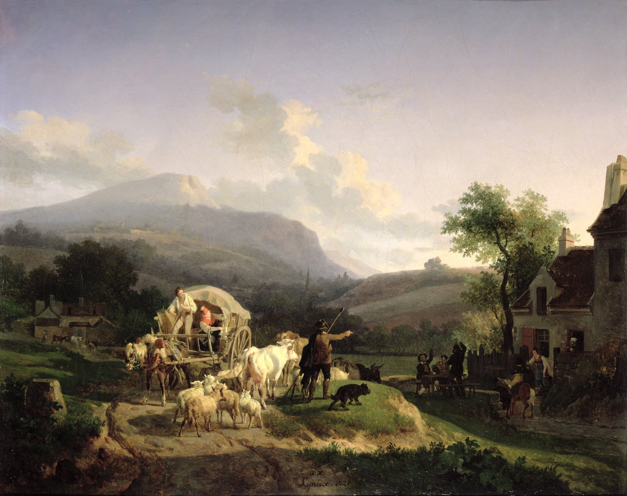 Ett lantligt landskap, 1821 av Auguste Xavier Leprince
