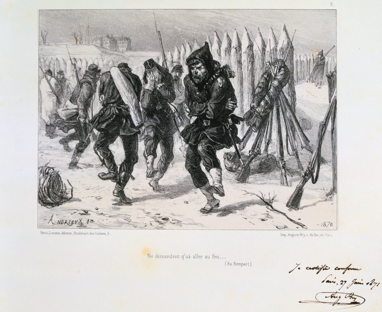 Belägring av Paris, fransk-preussiska kriget, 1870 1871. av Auguste Bry