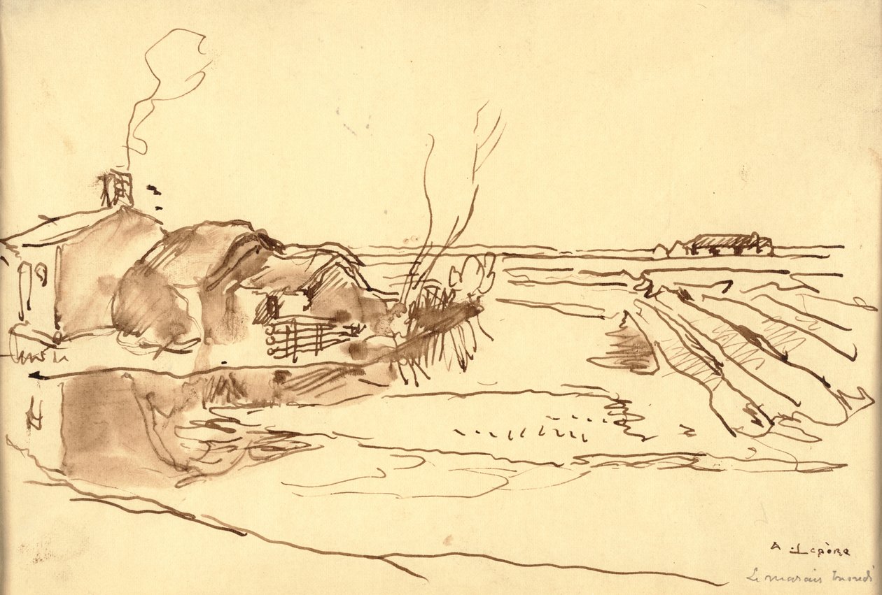 Landskap (bläck på papper) av Auguste Lepere