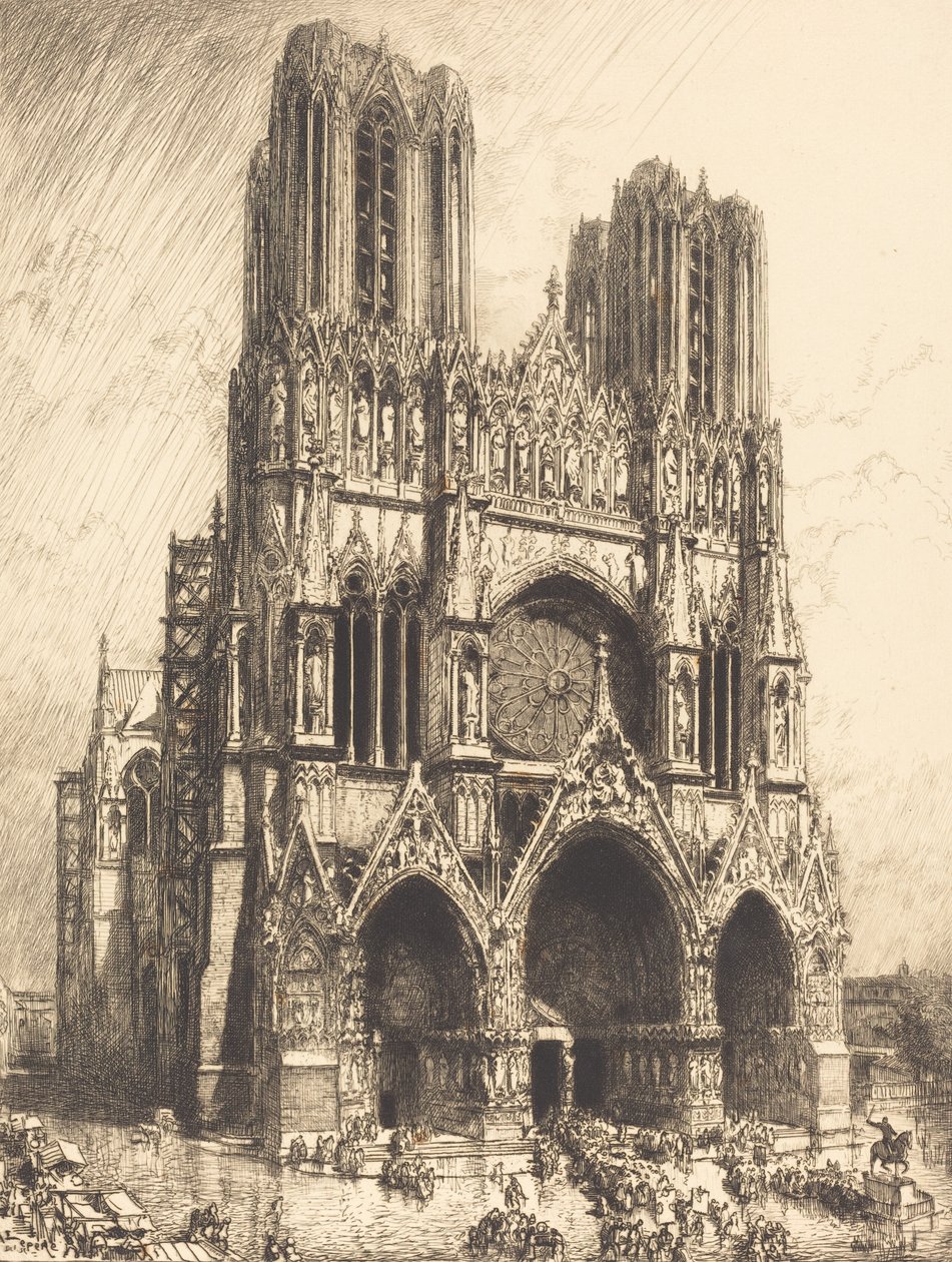 Reims Cathedral Cathedrale de Reims, 1911. av Auguste Lepere