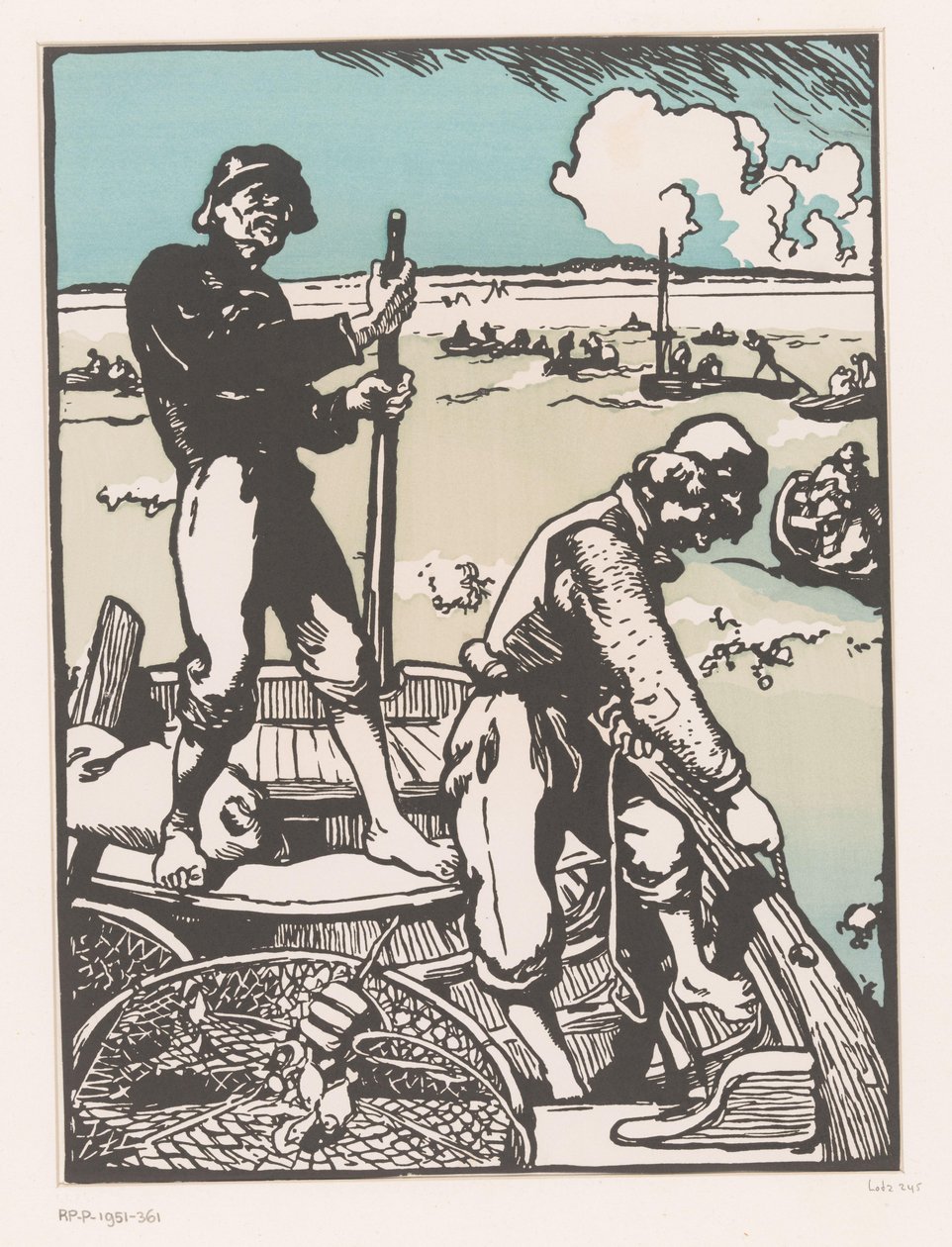 Två skruvar Räkfiskare av Auguste Lepere