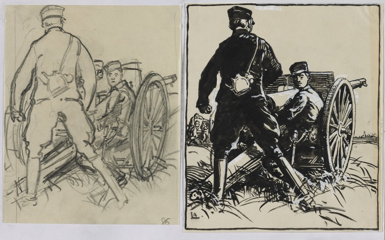 Belgiska skyttar, 1914. av Auguste Louis Lepère