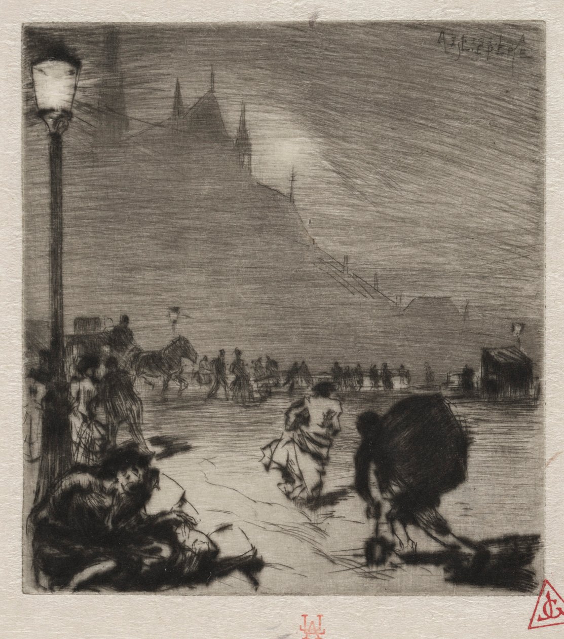 I hörnet av Pont-aux-Doubles. av Auguste Louis Lepère