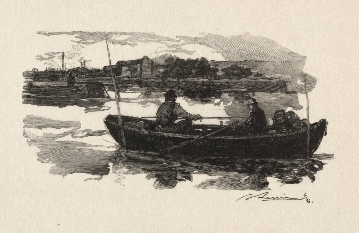 Vid kanten av Seine. av Auguste Louis Lepère