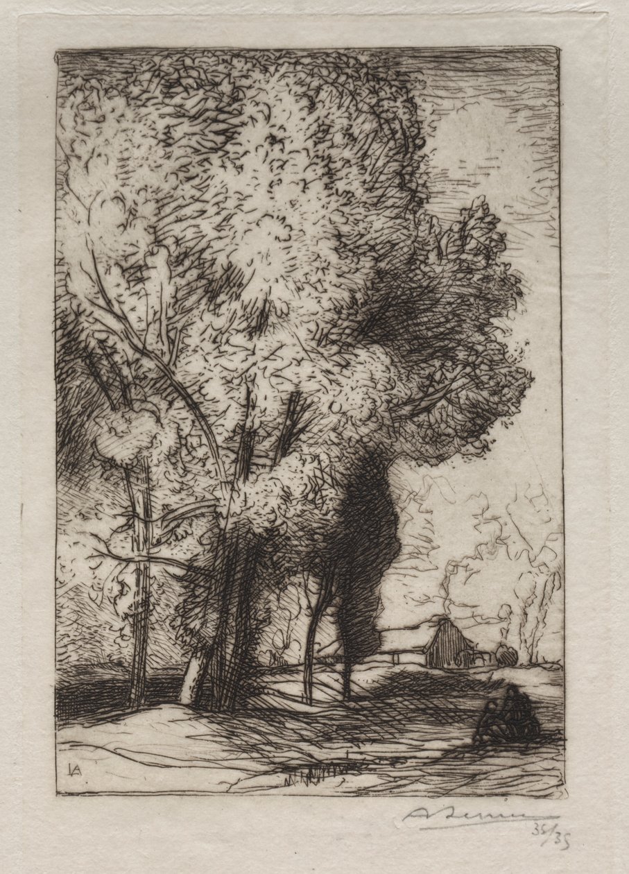 Bourrine i poplarna av Auguste Louis Lepère