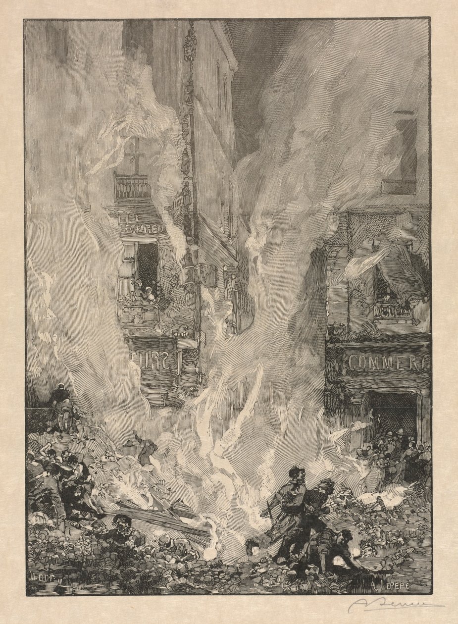 [Stadsbrand]. av Auguste Louis Lepère