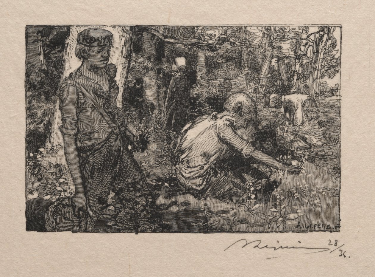 Plocka liljekonvalj av Auguste Louis Lepère